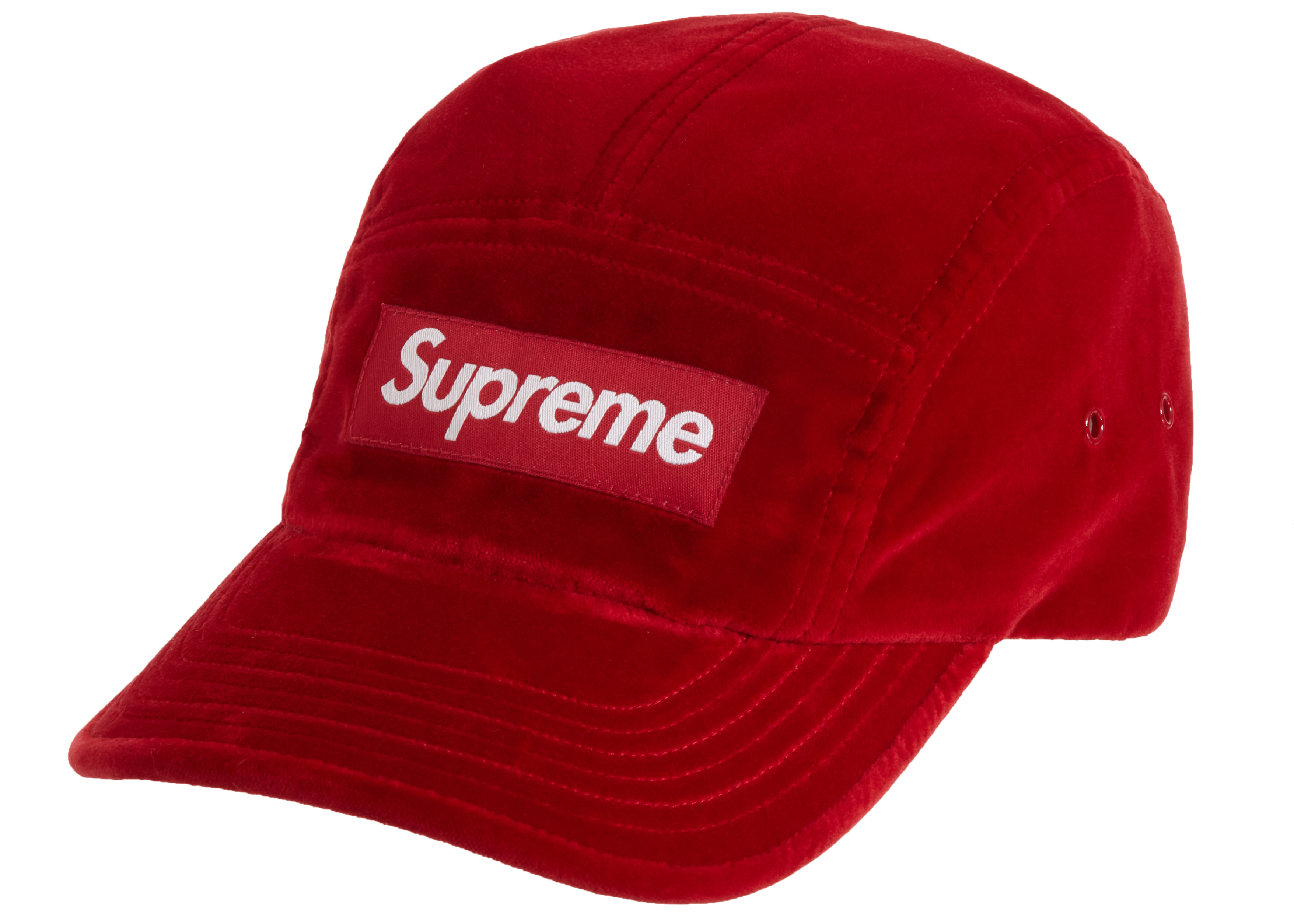 Supreme Velvet Camp Cap (FW20) Red - Novelship