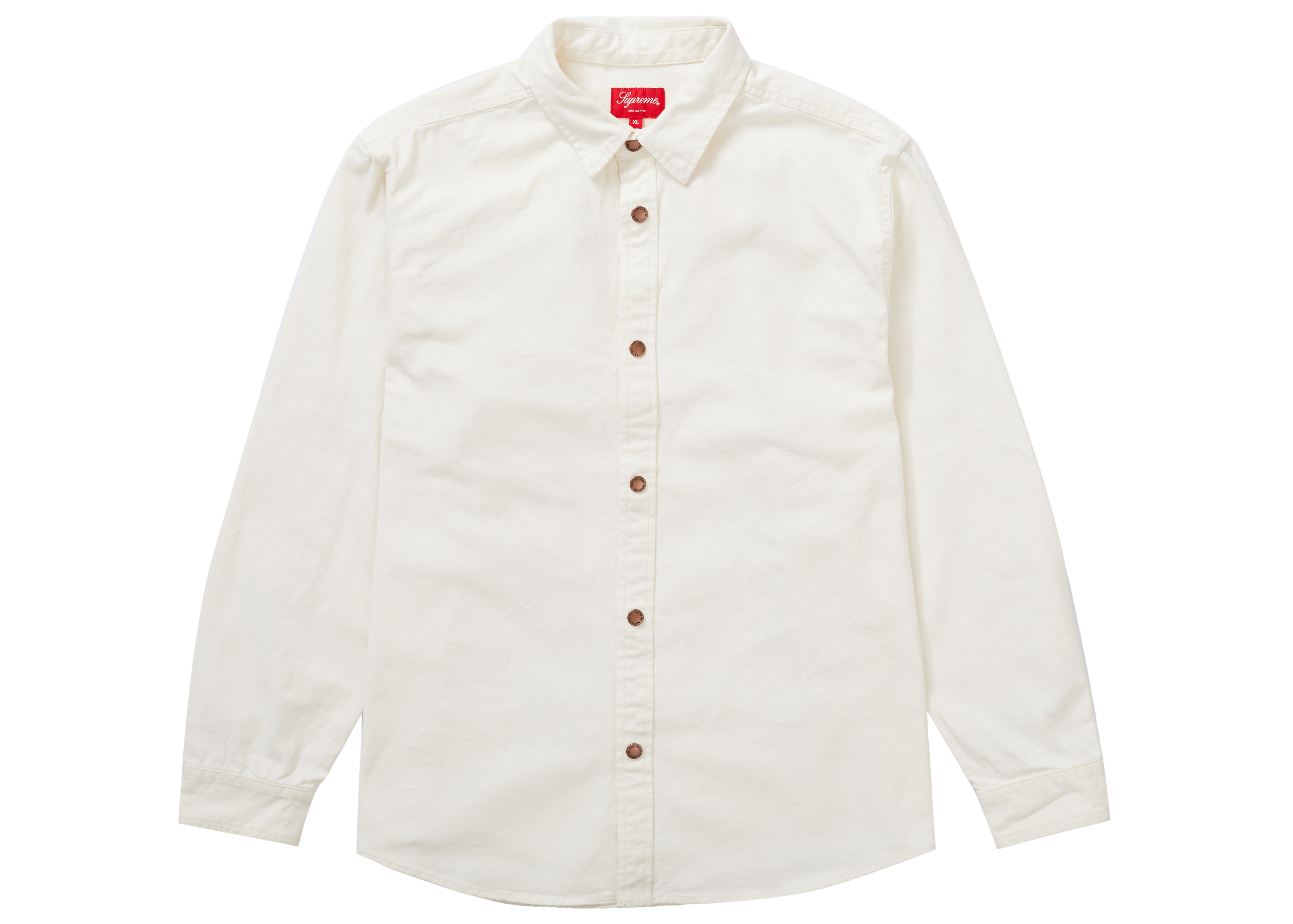 Supreme Logo Taping Work Shirt White - Novelship