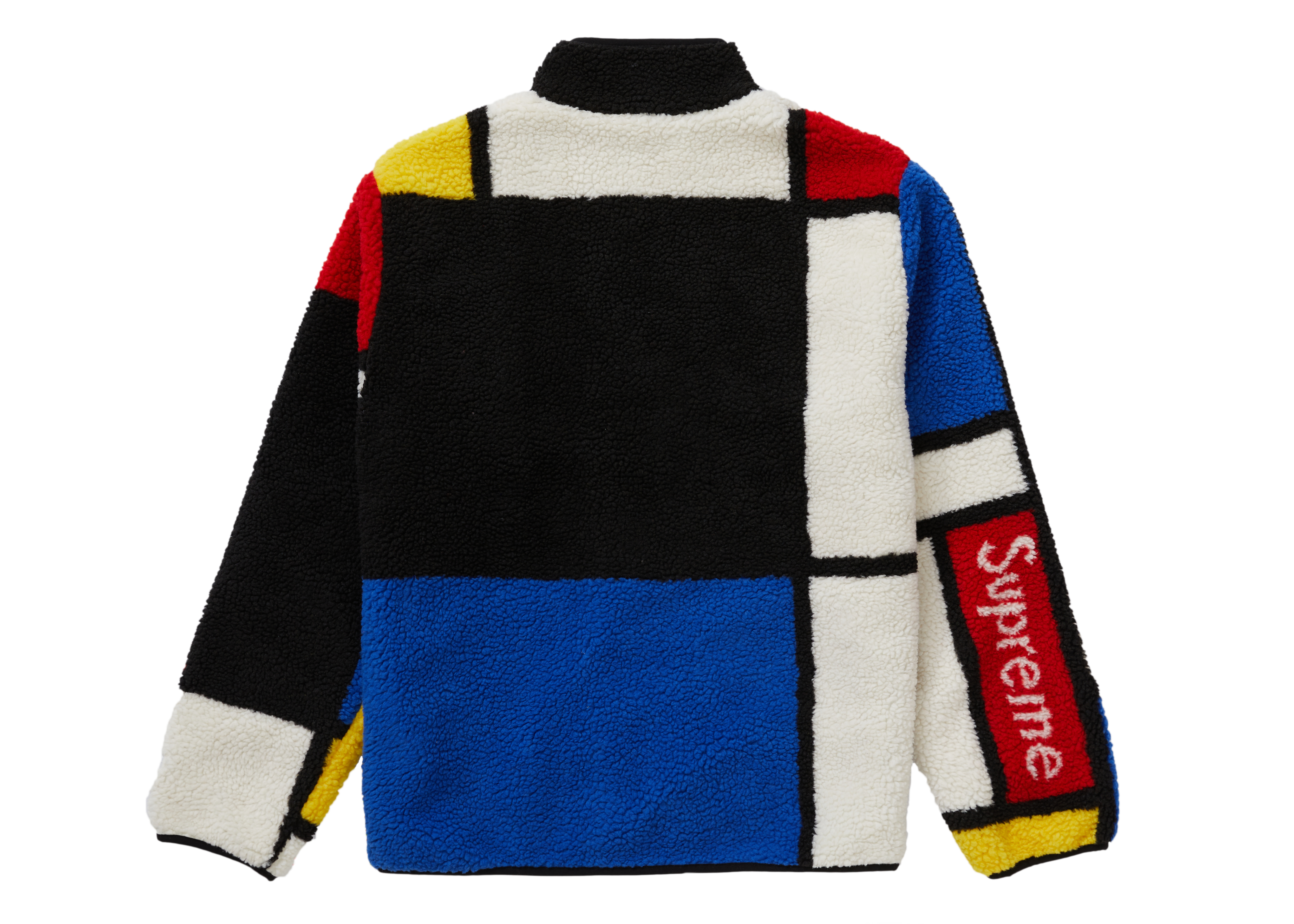 Supreme Reversible Colorblocked Fleece Jacket Red - Novelship