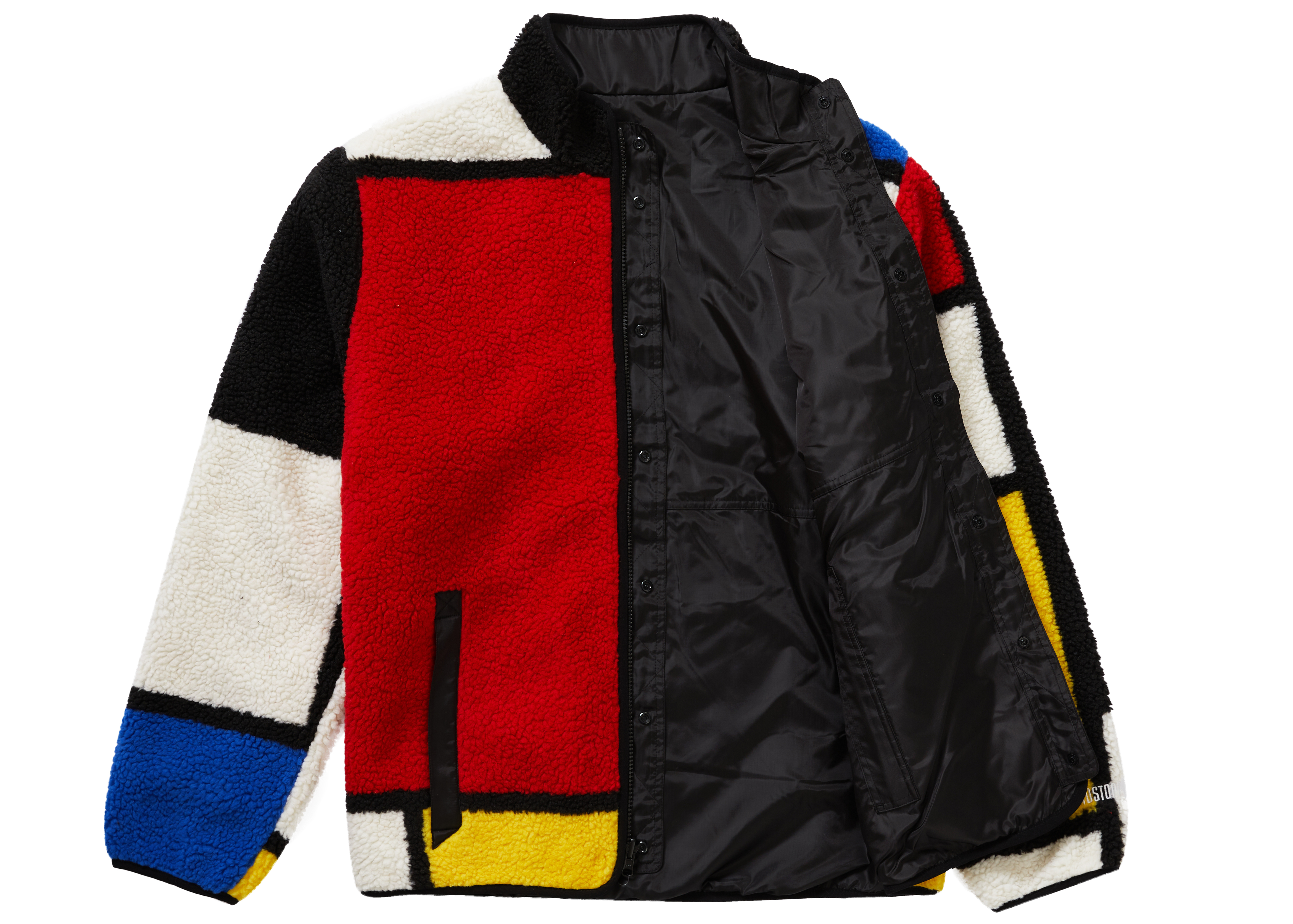 Supreme Reversible Colorblocked Fleece Jacket Red