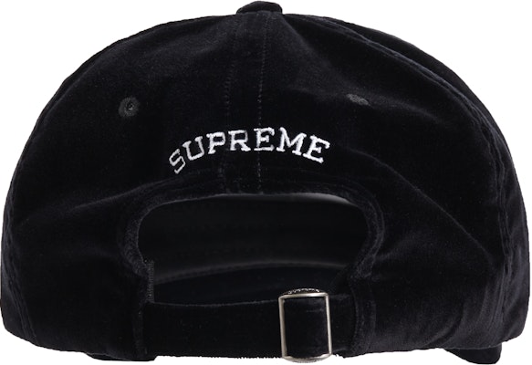 Supreme Velvet S Logo 6-Panel Black Order Supreme Velvet S Logo 6-Panel Black