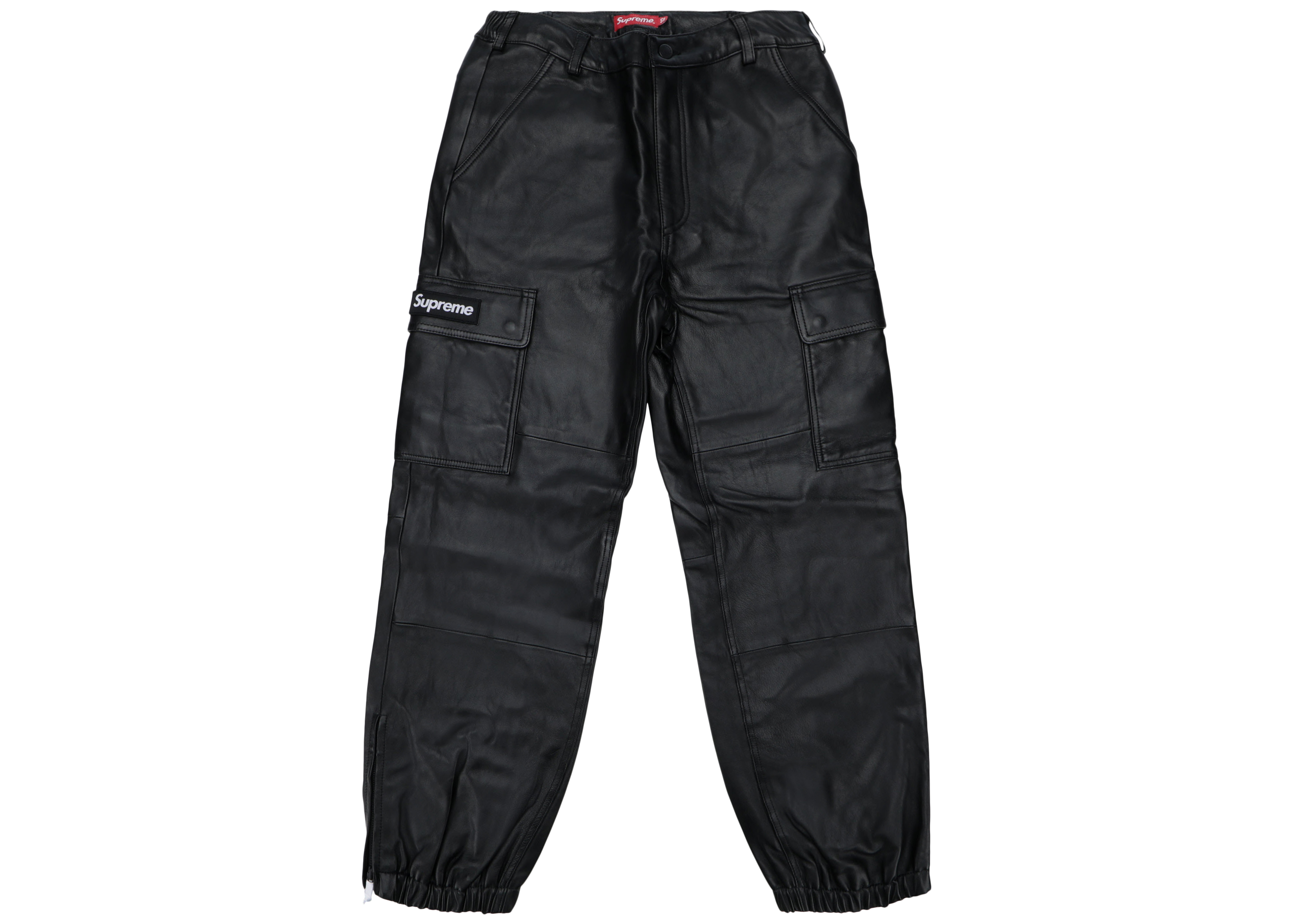 Supreme Leather Cargo Pants Black - Novelship