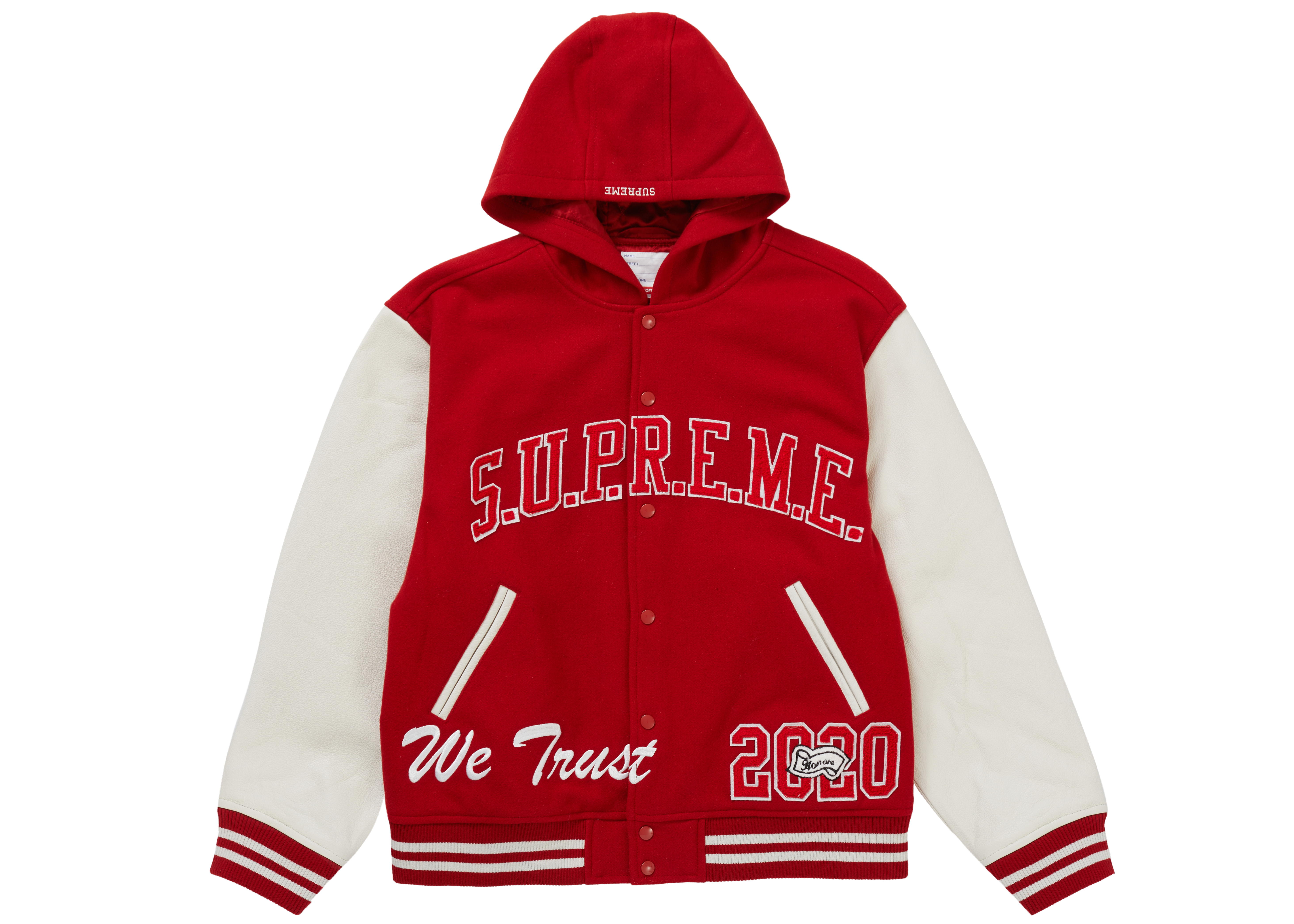 Supreme varsity jacket clearance red