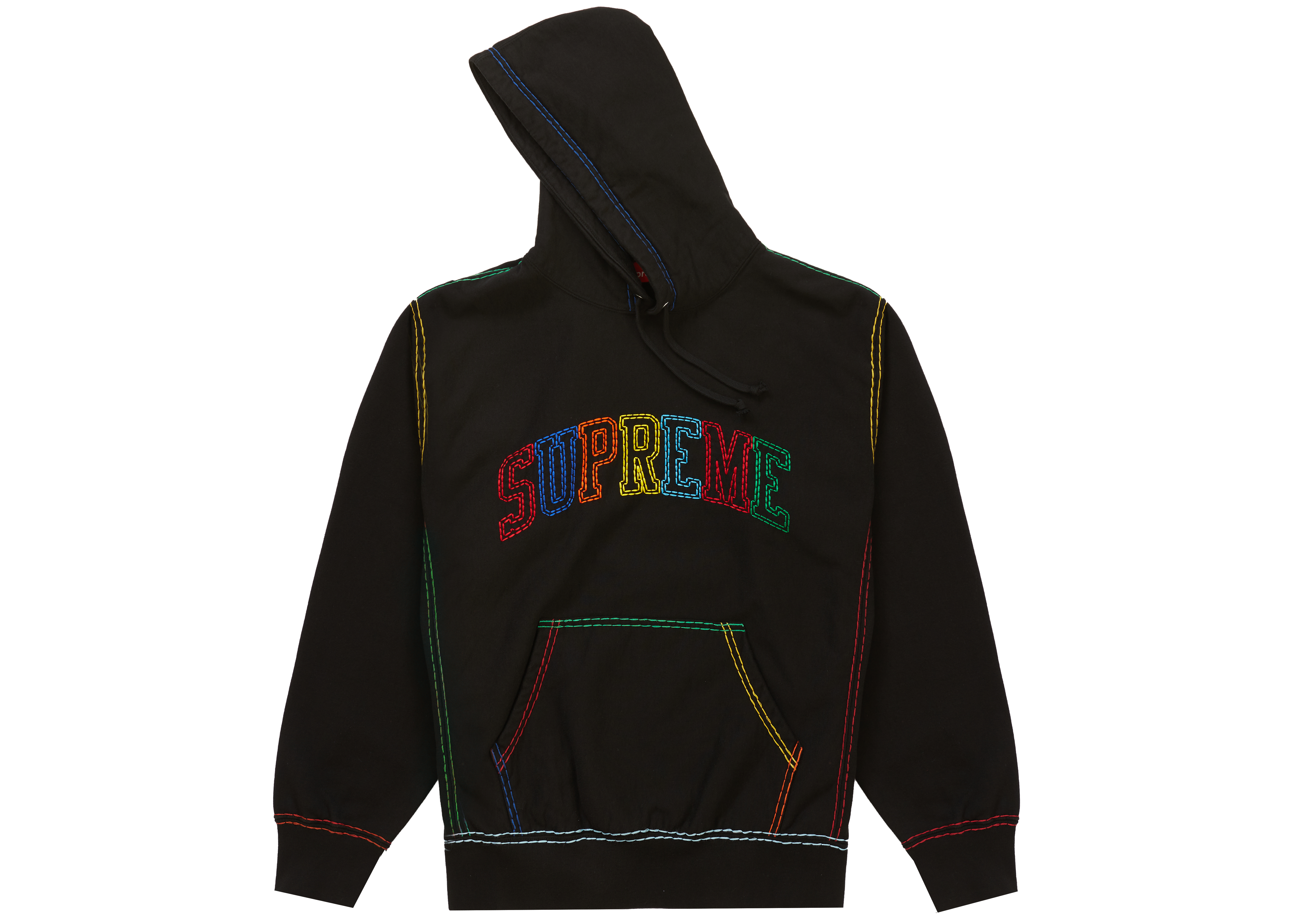 Supreme Coverstitch Hoodie Black – Garms Unlimited