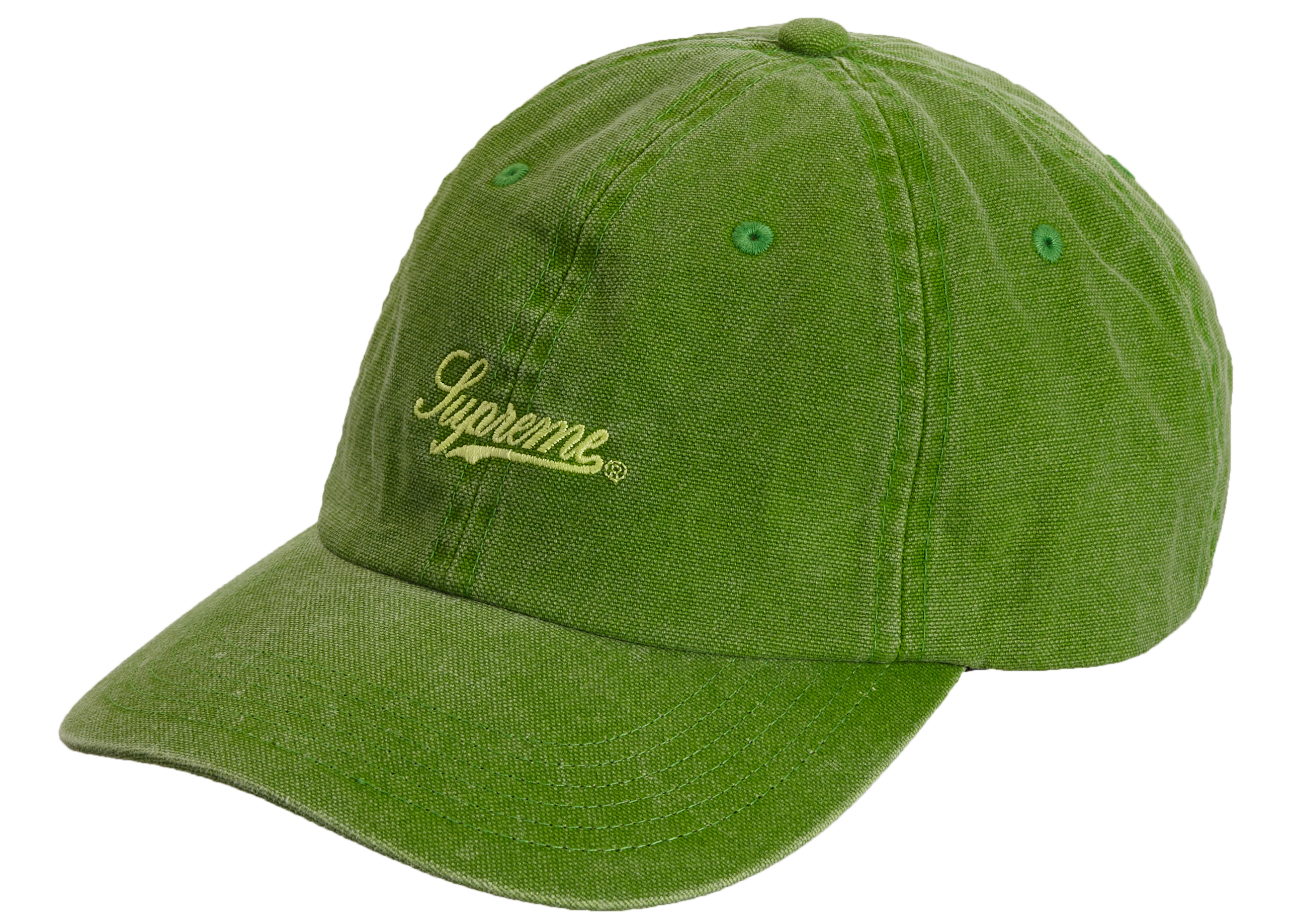 Supreme Pigment Print Script Logo 6‑Panel Green - Novelship