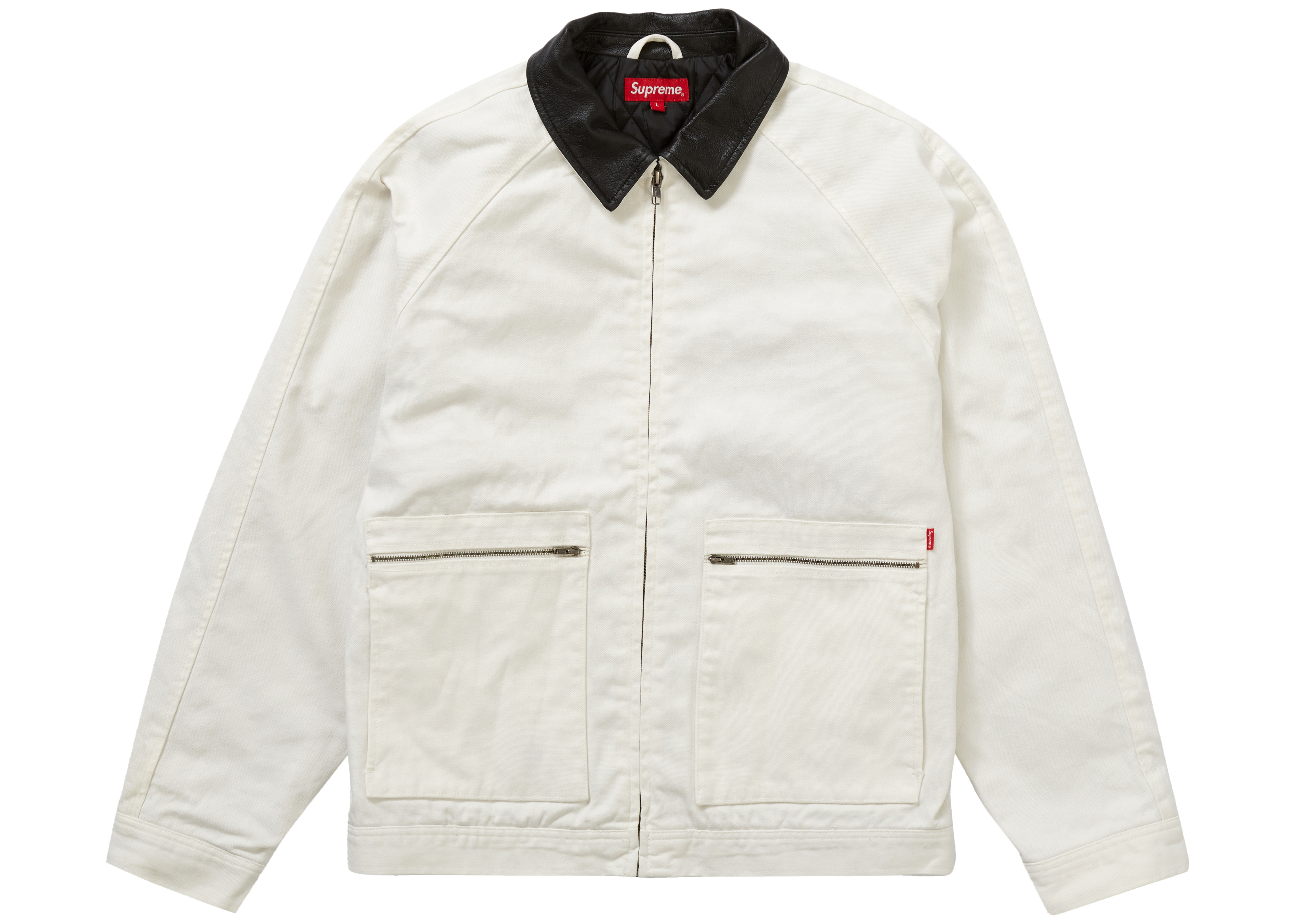 Supreme Leather Collar Work Jacket 白-