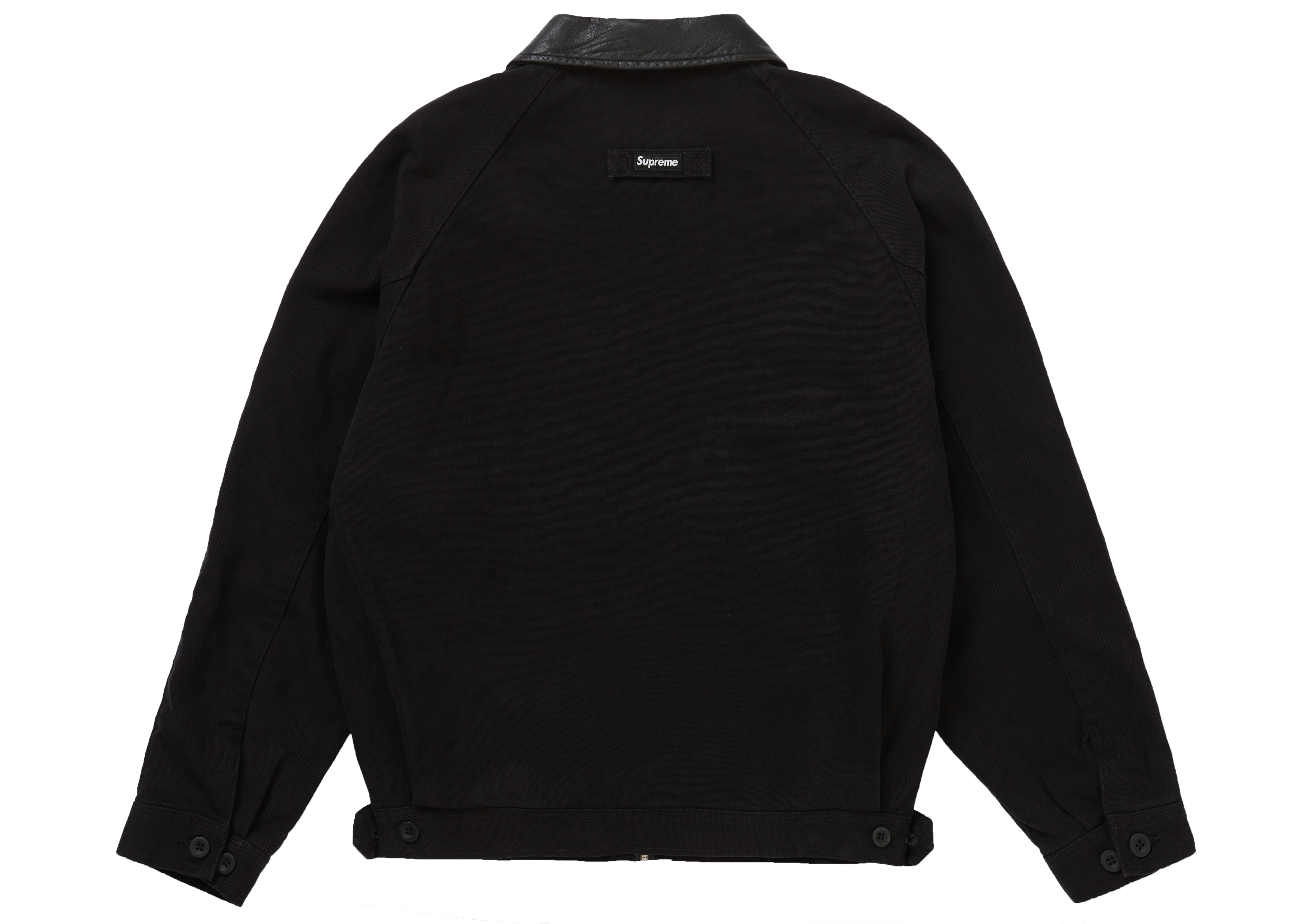 Supreme Leather Collar Work Jacket Black - Novelship