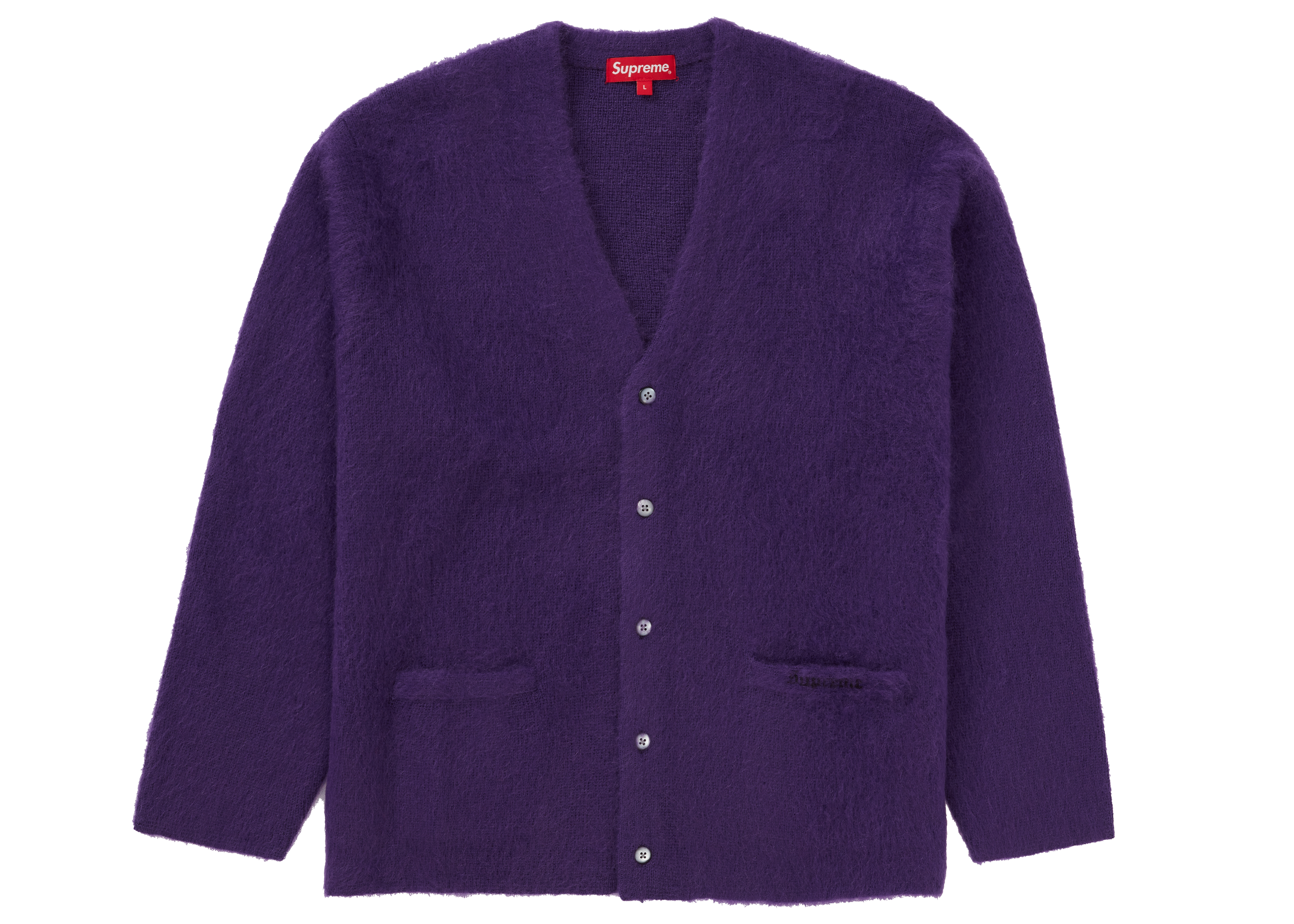 Supreme Brushed Mohair Cardigan Purple - Novelship