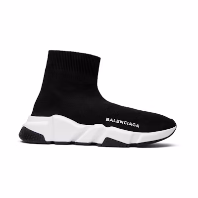 (W) Balenciaga Speed Trainer Mid 'Black White Black'