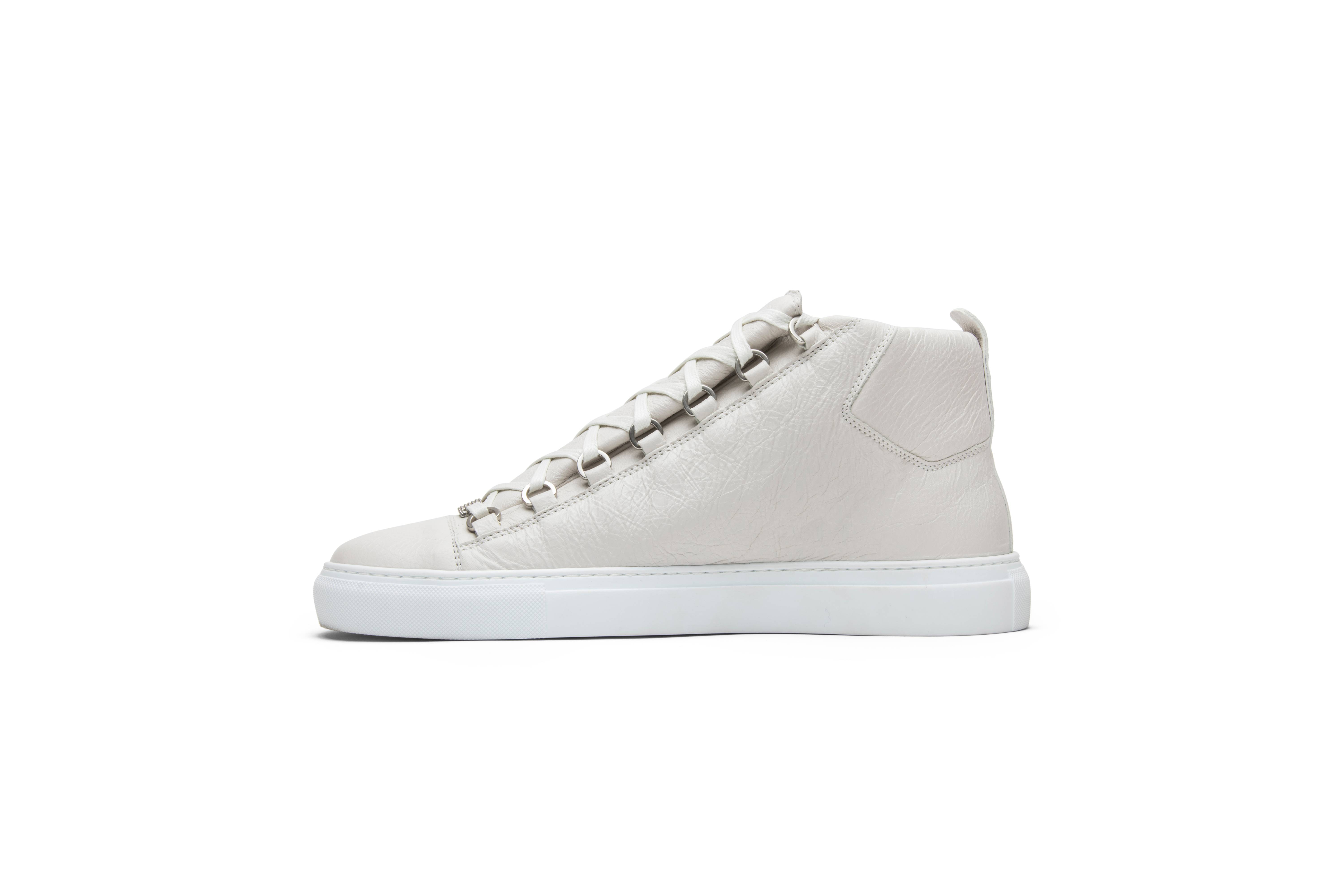 Balenciaga Arena HighTop Sneakers in White Lambskin Leather ref685935   Joli Closet