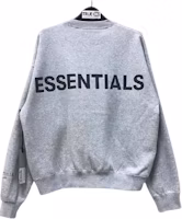 Fear of God ESSENTIALS Grey Reflective Crewneck Sweater Fear of God ESSENTIALS Grey Reflective Crewneck Sweater