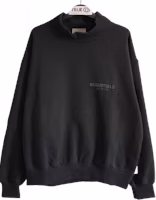 Fear of God ESSENTIALS Mock Neck Crewneck Black Fear of God ESSENTIALS Mock Neck Crewneck Black