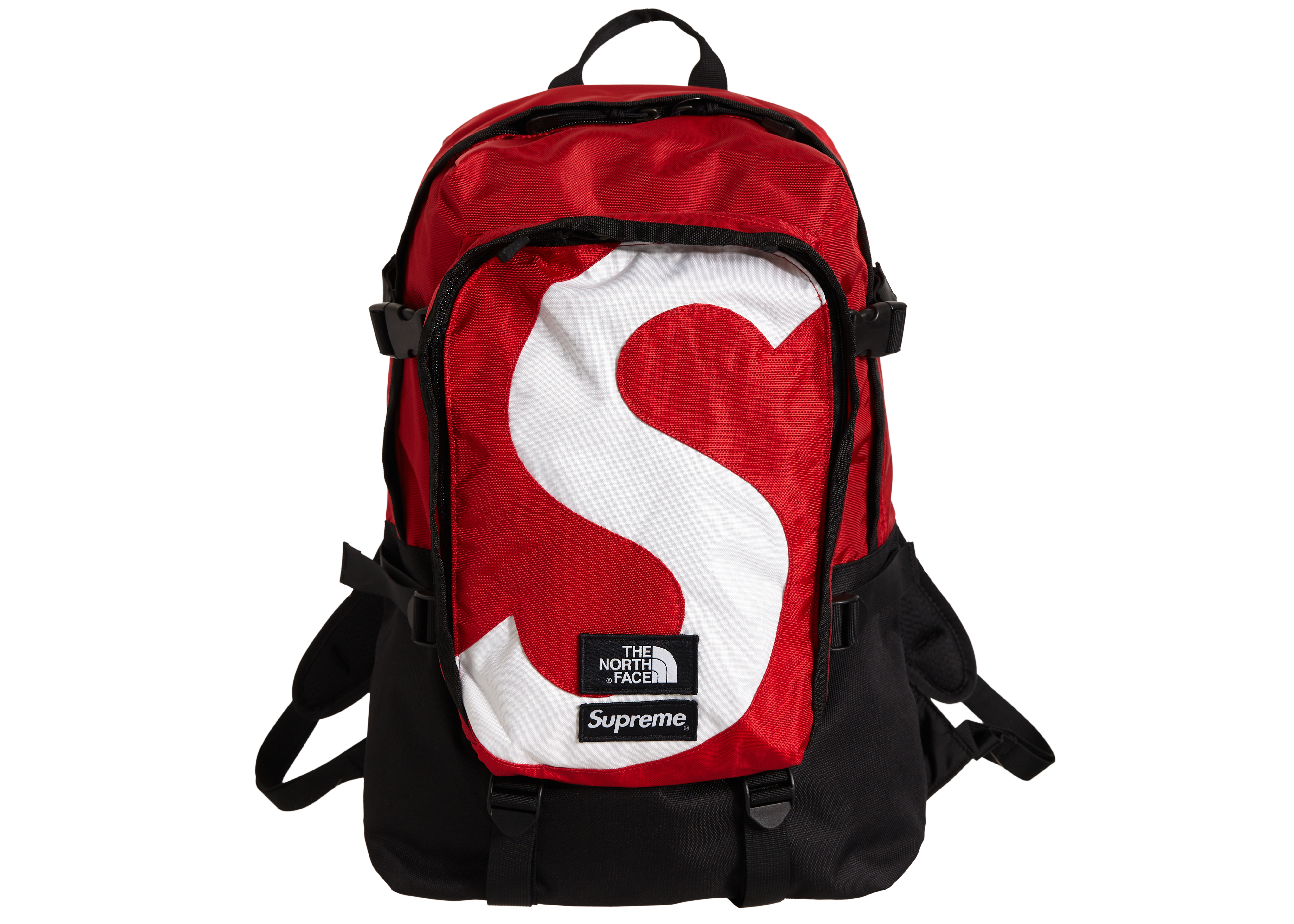 North face supreme store backpack red