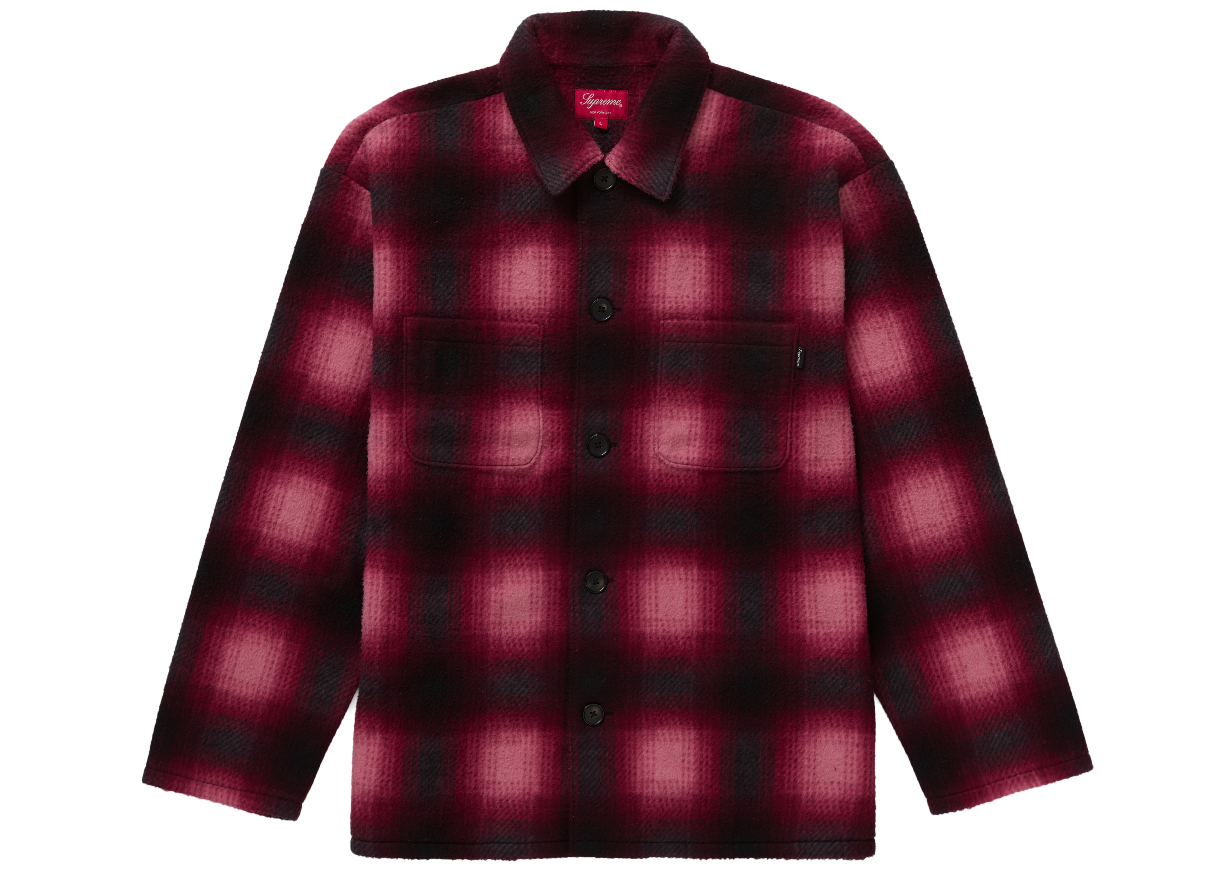 Supreme Shadow Plaid Fleece Shirt Red - Novelship