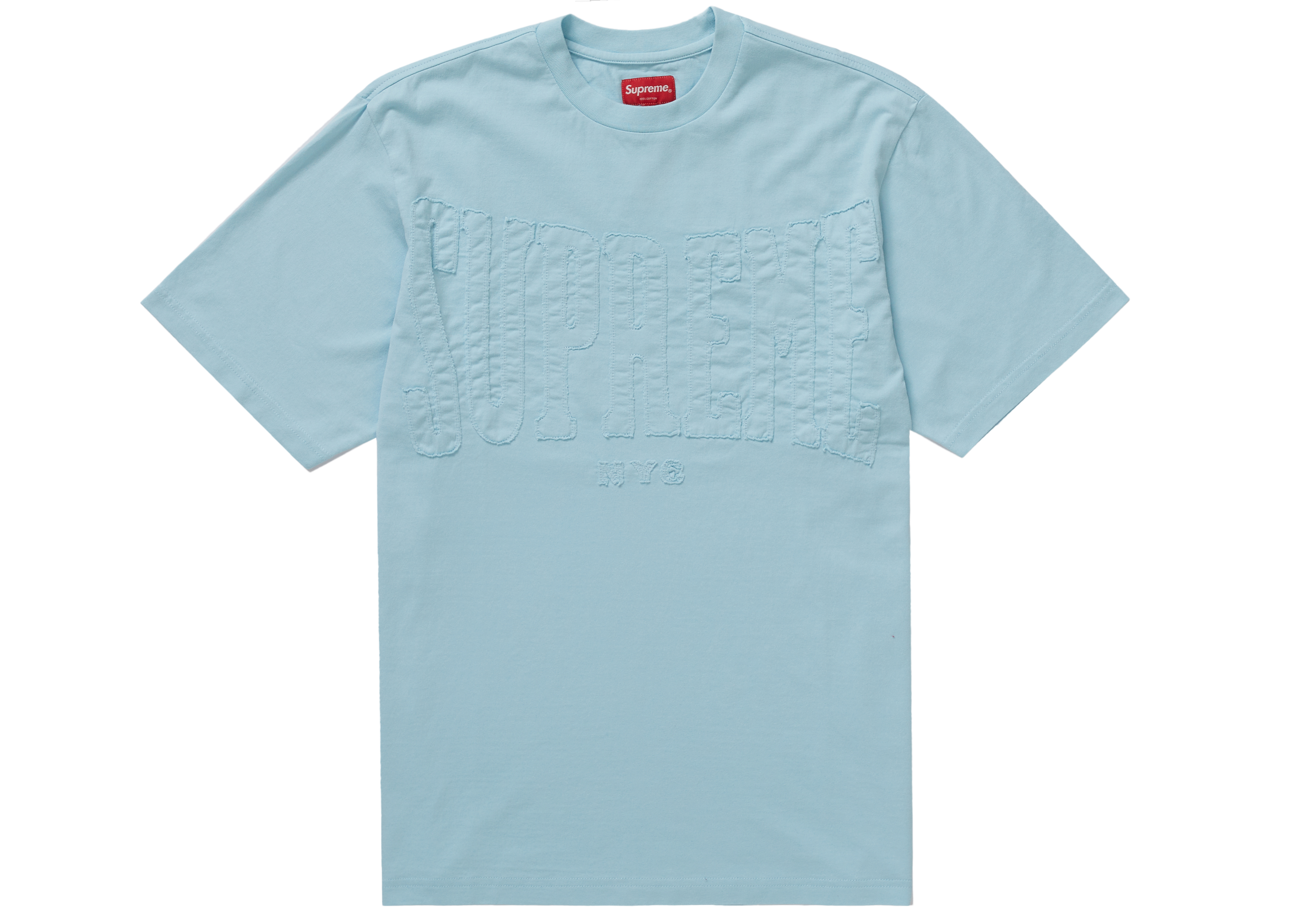 Supreme Cutout Logo S/S Top Light Blue - Novelship