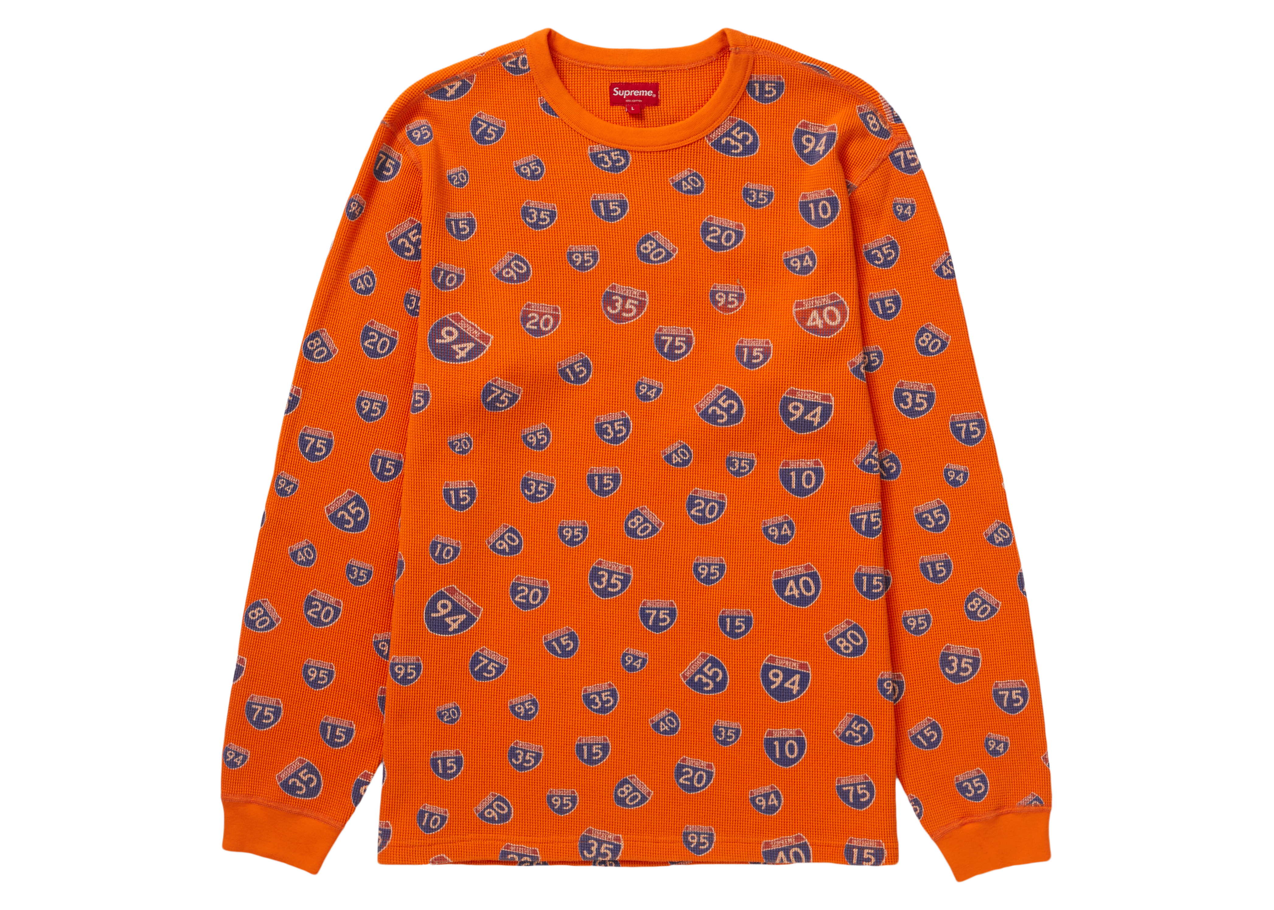 Supreme Logo Waffle Thermal-