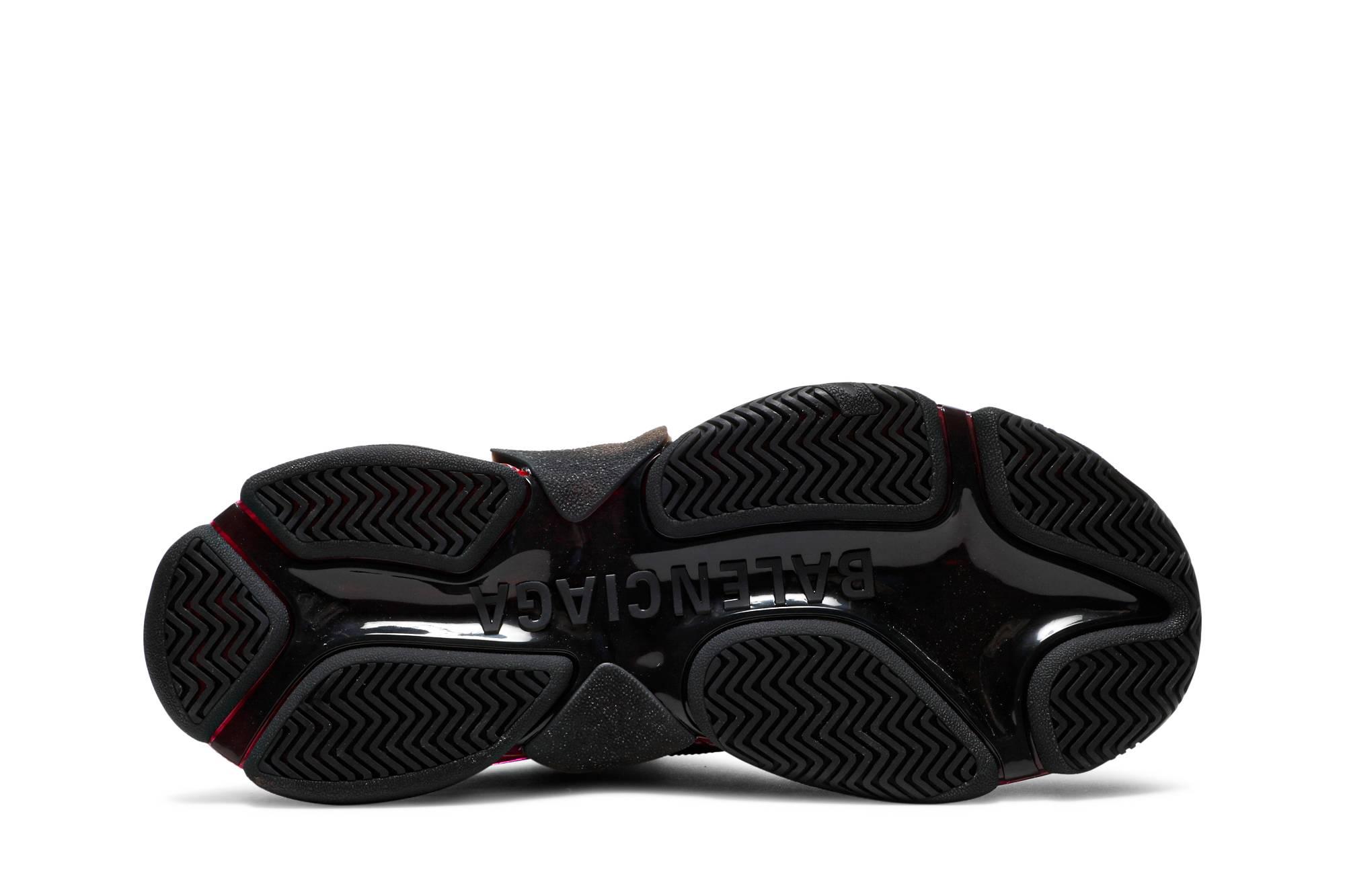 Shop 巴黎世家 Triple S 運動鞋 '透明鞋底 - 黑粉霓虹' 541624W2FR11053