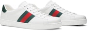 Cheap 구찌 에이스 레더 '화이트' 스니커즈   (Gucci Ace Leather 'White' Sneakers) 386750 A3830 9071
