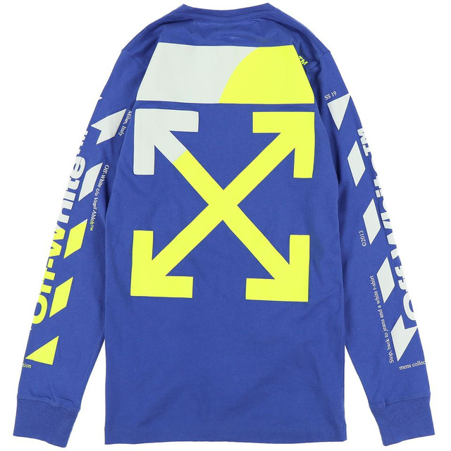 Off-White 'Diag Split' Longsleeve Blue Yellow