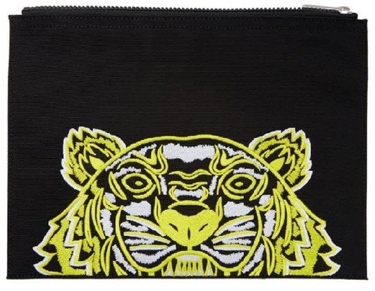 kenzo-tiger-black-yellow-pouch