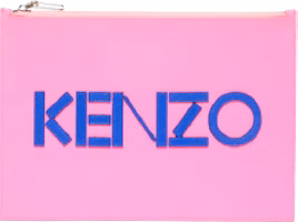 Kenzo Pink Logo Colorblock A4 Pouch (Full leather) Kenzo Pink Logo Colorblock A4 Pouch (Full leather)
