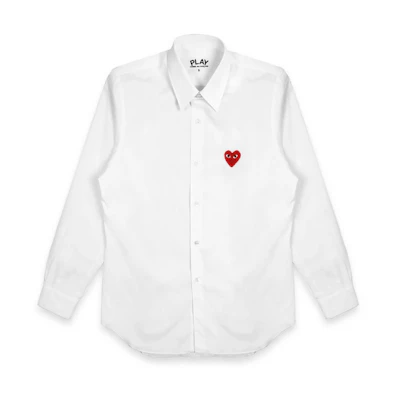 CDG Red Emblem White Shirt Women