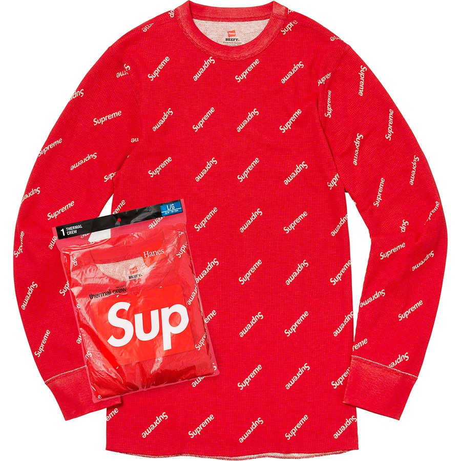 Supreme x discount hanes thermal crew