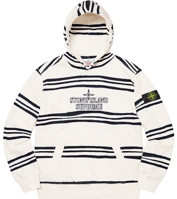 Supreme x Stone Island Warp Stripe Hooded Sweatshirt White Buy Supreme x Stone Island Warp Stripe Hooded Sweatshirt White