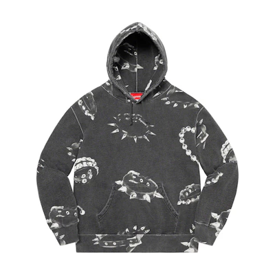 Supreme Studded Collars Hooded Sweatshirt Black
