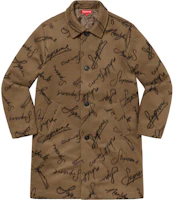 Supreme Script Logos Wool Overcoat Tan Supreme Script Logos Wool Overcoat Tan