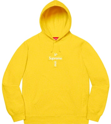 Supreme Cross Box Logo Hooded Sweatshirt Lemon - Novelship