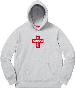 Supreme Cross Box Logo Hoodie Abu-Abu Heather Buy Supreme Cross Box Logo Hoodie Abu-Abu Heather