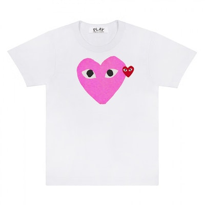 Comme des Garçons "Pink Heart" White T-shirt Women Buy Comme des Garçons "Pink Heart" White T-shirt Women