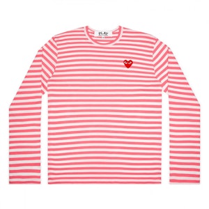 Comme des Garçons Play Camiseta Rosa a Rayas de Manga Larga Mujer Buy Comme des Garçons Play Camiseta Rosa a Rayas de Manga Larga Mujer