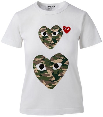 Comme des Garçons "Double Camo Heart" White T-shirt Women Buy Comme des Garçons "Double Camo Heart" White T-shirt Women