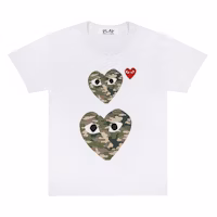 Comme des Garçons "Double Camo Heart" White T-shirt Men Comme des Garçons "Double Camo Heart" White T-shirt Men