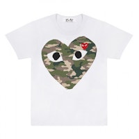 Comme des Garçons Camo Heart White T-shirt Men Comme des Garçons Camo Heart White T-shirt Men
