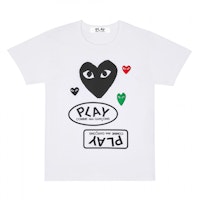 Comme des Garçons Play Multiple Heart Black Printed T-shirt Women Comme des Garçons Play Multiple Heart Black Printed T-shirt Women