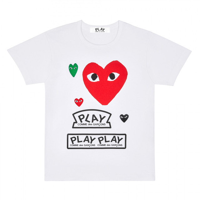 Buy Comme des Garçons Play Baju-T Wanita Cetakan Hati Pelbagai.