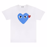 Comme des Garçons "Blue Heart" White T-shirt Men Comme des Garçons "Blue Heart" White T-shirt Men