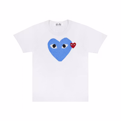 CDG "Blue Heart" White T-shirt Men
