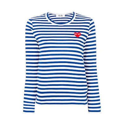 Comme des Garçons Royal Blue Stripes Long Sleeve Women