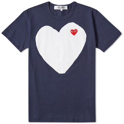 Comme des Garçons "White Heart" Baju-T Navy Wanita Buy Comme des Garçons "White Heart" Baju-T Navy Wanita