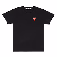 Comme des Garçons Play Double Red Heart T-shirt Black Women Comme des Garçons Play Double Red Heart T-shirt Black Women