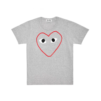 Comme des Garçons 3D Red Heart Grey T-shirt Women