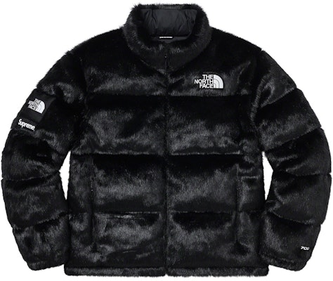 Supreme x The North Face Faux Fur Nuptse Jacket Black