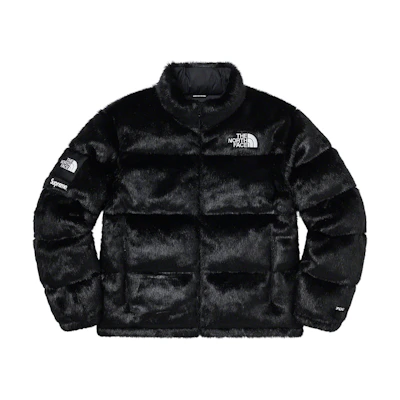 Supreme TNF Faux Fur Nuptse Jacket Black