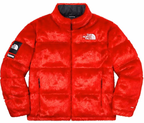 Red supreme 2025 north face jacket