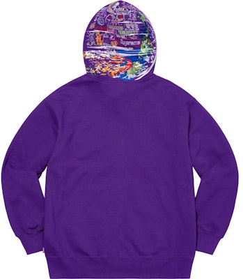 Supreme Globe Zip Up Hooded Sweatshirt Purple - Novelship