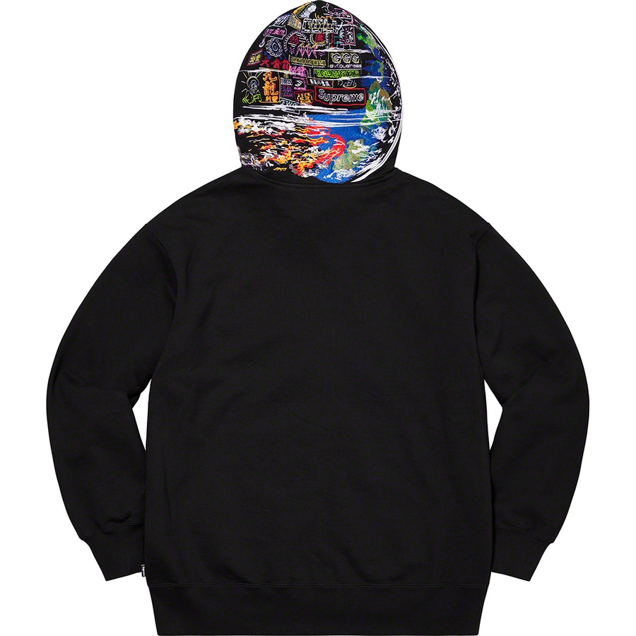 Supreme Globe Zip Up Hooded Sweatshirt Black
